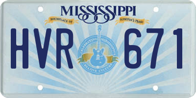 MS license plate HVR671