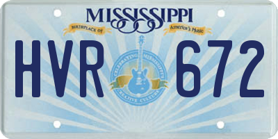 MS license plate HVR672
