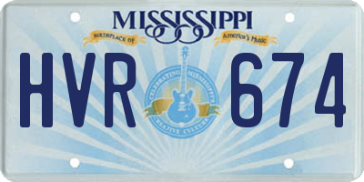 MS license plate HVR674