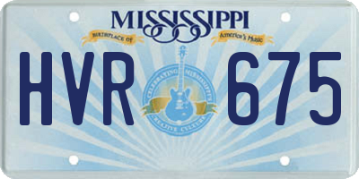 MS license plate HVR675