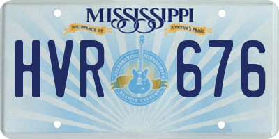 MS license plate HVR676