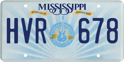 MS license plate HVR678