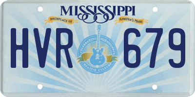 MS license plate HVR679