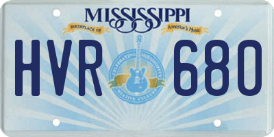 MS license plate HVR680