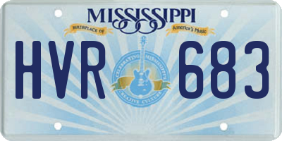 MS license plate HVR683