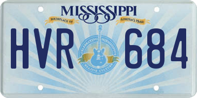 MS license plate HVR684