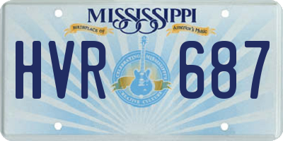 MS license plate HVR687