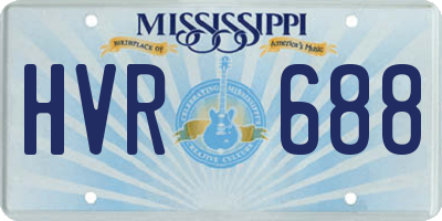 MS license plate HVR688
