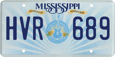 MS license plate HVR689