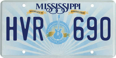 MS license plate HVR690