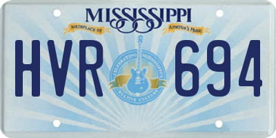 MS license plate HVR694