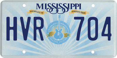 MS license plate HVR704