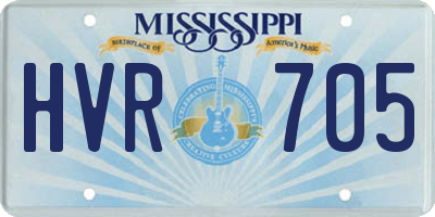 MS license plate HVR705