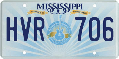 MS license plate HVR706
