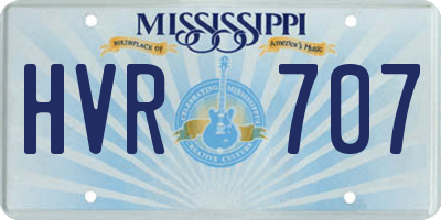 MS license plate HVR707