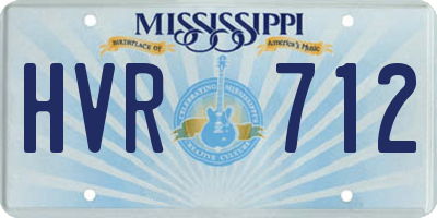 MS license plate HVR712