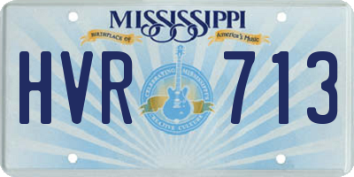 MS license plate HVR713