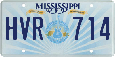 MS license plate HVR714