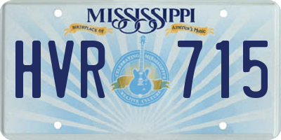 MS license plate HVR715