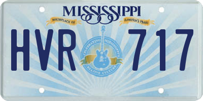 MS license plate HVR717