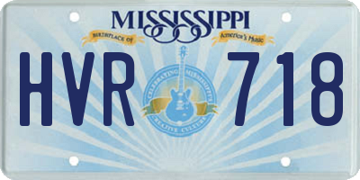 MS license plate HVR718
