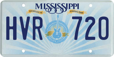 MS license plate HVR720