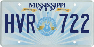 MS license plate HVR722