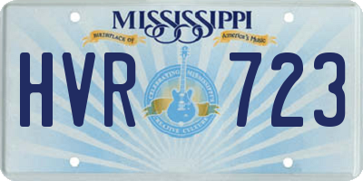 MS license plate HVR723