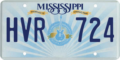 MS license plate HVR724