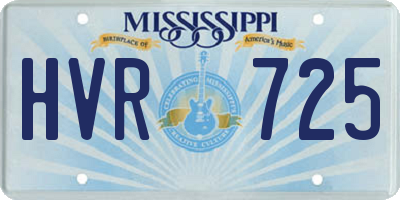 MS license plate HVR725