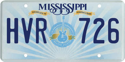 MS license plate HVR726