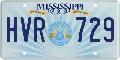 MS license plate HVR729