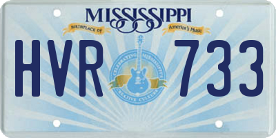 MS license plate HVR733