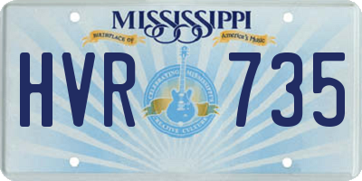 MS license plate HVR735