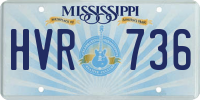 MS license plate HVR736