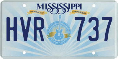 MS license plate HVR737