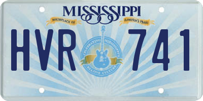 MS license plate HVR741