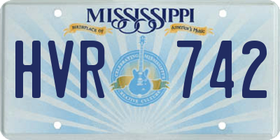 MS license plate HVR742