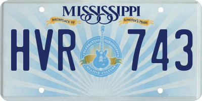 MS license plate HVR743