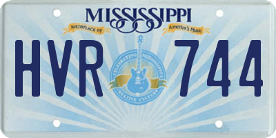 MS license plate HVR744