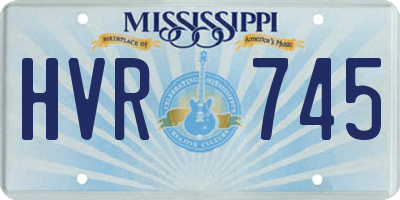 MS license plate HVR745