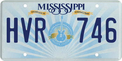 MS license plate HVR746
