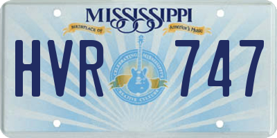 MS license plate HVR747