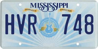 MS license plate HVR748