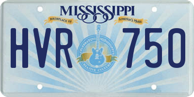 MS license plate HVR750
