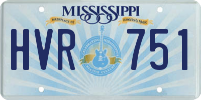 MS license plate HVR751
