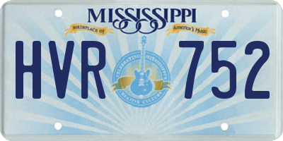 MS license plate HVR752