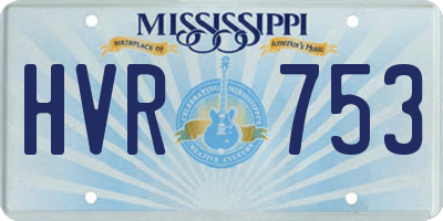 MS license plate HVR753