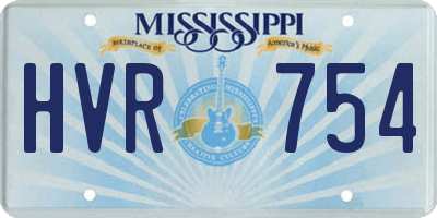 MS license plate HVR754
