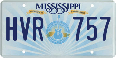 MS license plate HVR757